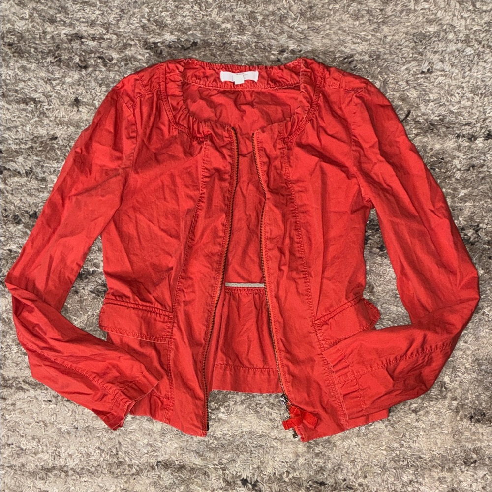❇️ LOFT Women's Vibrant Red Bomber Jacket